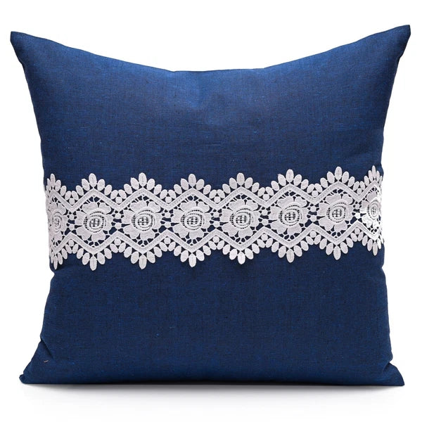 Home Decor Cushion Cover Sofa Decorative Throw Pillowcase Covers Solid with Lace