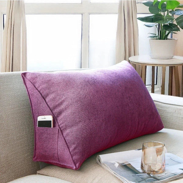 Sofa Triangle Back Cushion Cover Soft Fleece Bed Headboard Backrest Pillow Case