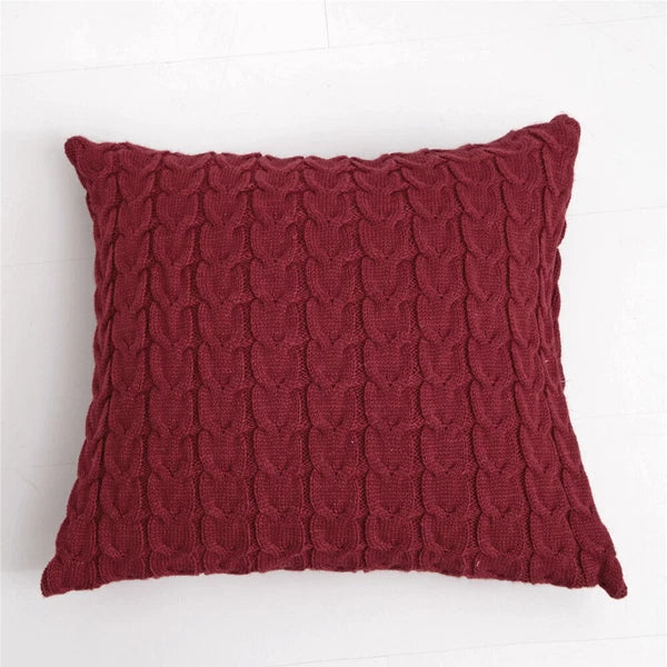18" Knitted Cushion Waist Plain Pillow Case Sofa Bed Throw Pillow Covers Decor