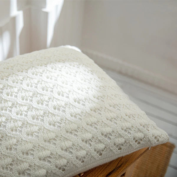 Chunky Knitted Sofa Throw Waist Pillow Case Cushion Covers Square Bedroom Decor