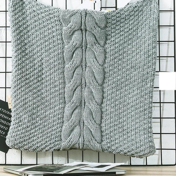 Knitting Sofa Bed Waist Cushion Solid Pillow Case Covers Home Office Decor 18''