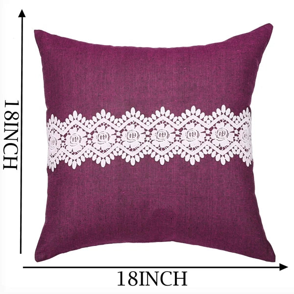 Home Decor Cushion Cover Sofa Decorative Throw Pillowcase Covers Solid with Lace