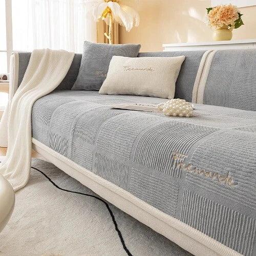 2025 New Winter Milk Plush Sofa Cover for Living Room Plush Sofa Cushion Mat