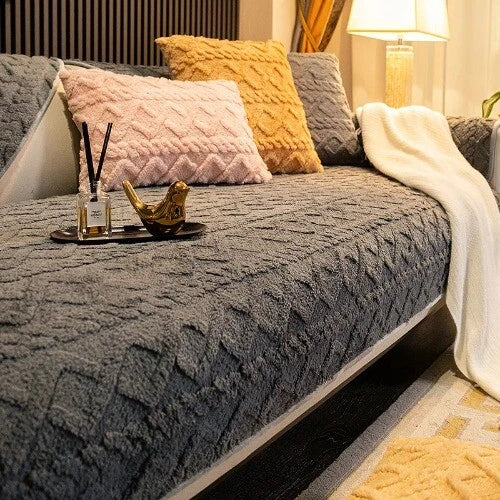 Living Room Sofa Cover Plush Couch Cover Nordic Sofa Cushion Sofa Towel L-shaped