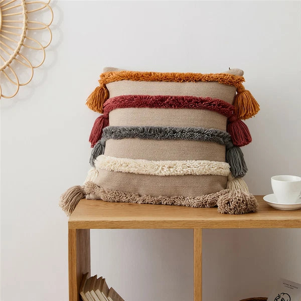 Knitted Tassel Throw Cushion Pillow Case Pillows Covers Sofa Bed Home Decor New