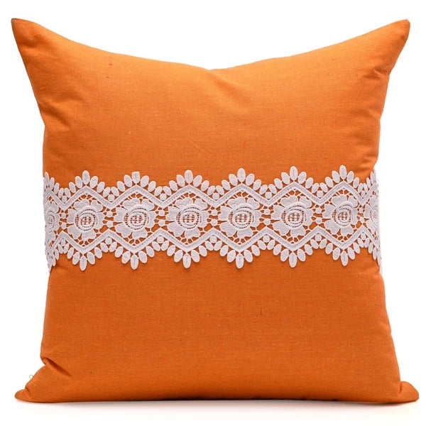 Home Decor Cushion Cover Sofa Decorative Throw Pillowcase Covers Solid with Lace