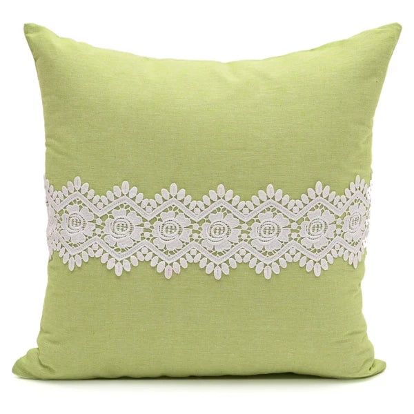 Home Decor Cushion Cover Sofa Decorative Throw Pillowcase Covers Solid with Lace