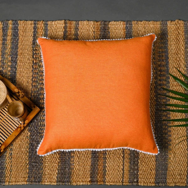 Cushion Covers Case Cotton Throw Pillow Cover Sofa Home Decor Solid with Lace-S5