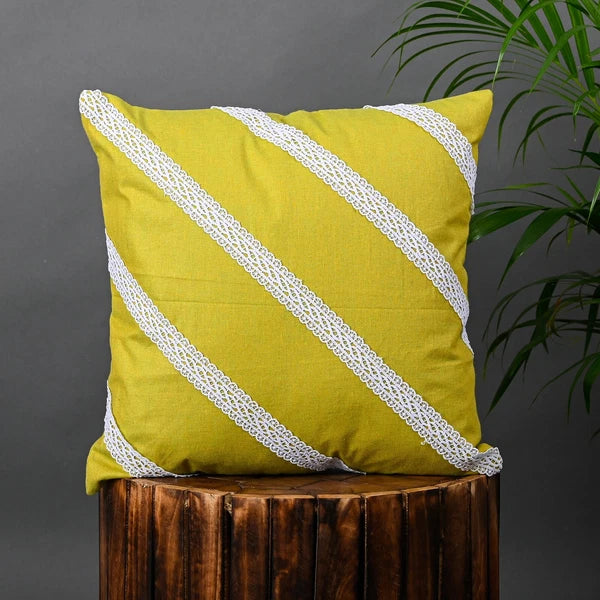 Home Decorative Cotton Cushion Cover Throw Pillowcase Sofa Decor Diagonal Lace
