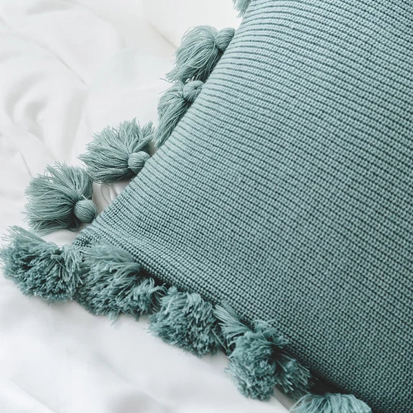 Knitted Pillowcase Sofa Bed Office Throw Waist Cushion Pillows Cover Solid Color