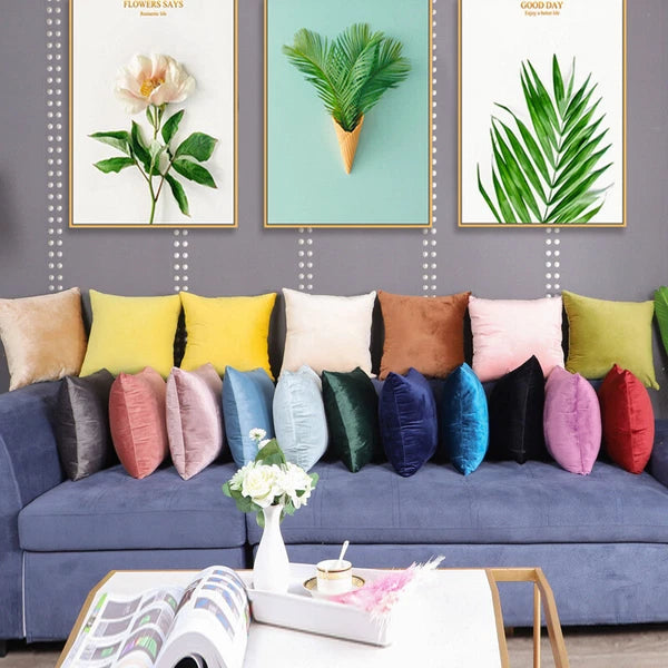 Dutch Velvet Pillow Case Solid Color Bed Pillowcase Bed Head Sofa Cushion Cover