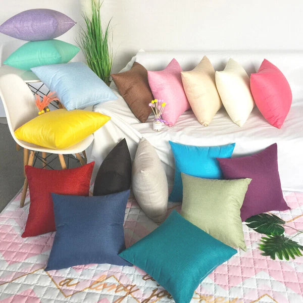 Solid Color Pillow Case Sofa Car Waist Throw Cushion Covers Home Decor 23 Colors