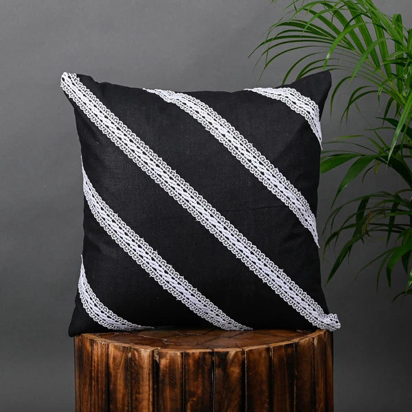 Decorative Cushion Cover Cotton Throw Pillow Case Home Sofa Decor Diagonal Lace