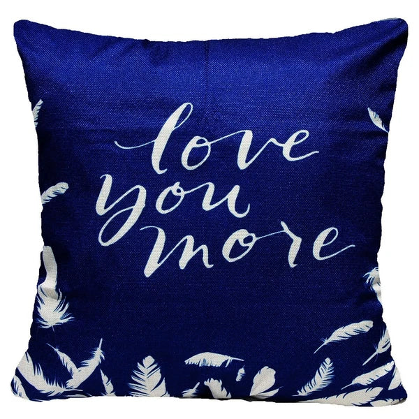 Throw PILLOW COVER Linen Navy Blue Double-Sided Decorative Cushion Case 16x16"
