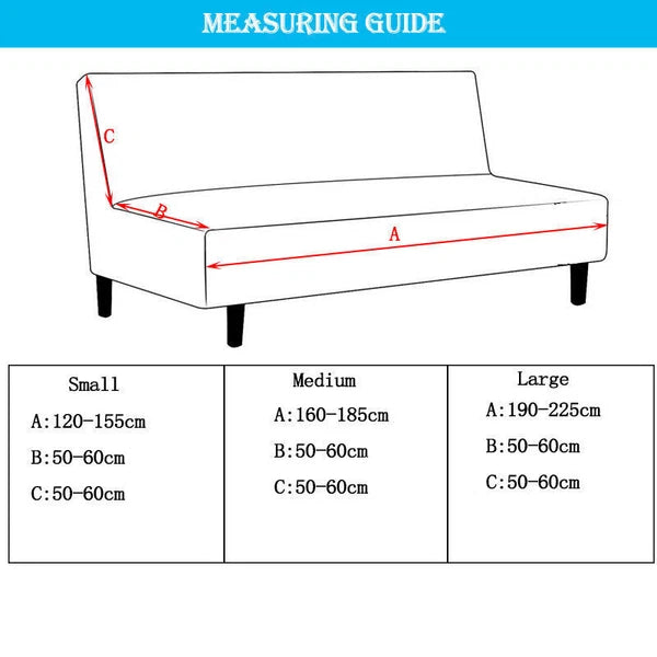Velvet Thick Futon Cover Armless Sofa Bed Cover Stretch Folding Couch Slipcover