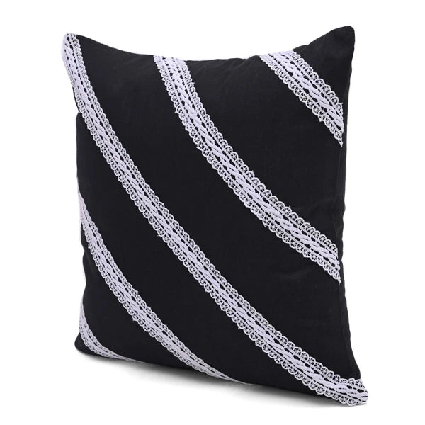 Home Decorative Cotton Cushion Cover Throw Pillowcase Sofa Decor Diagonal Lace