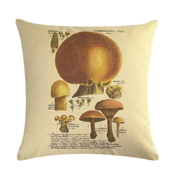 Retro mushroom cushion cover sofa bed throw pillow case botanical almofada
