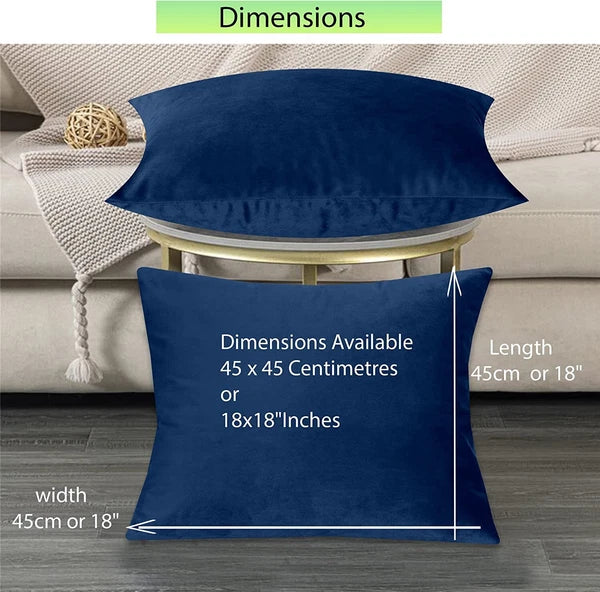 Crushed Cushion Covers or Velvet Cushions 18 x 18 Set of 2 Pair Bed Sofa Pillow
