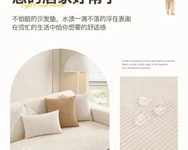 Solid Color Sofa Covers for Living Room Polar FleeceSofa Cushion Mat  Universal