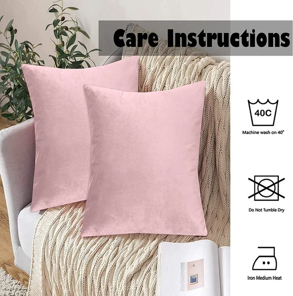Crushed Cushion Covers or Velvet Cushions 18 x 18 Set of 2 Pair Bed Sofa Pillow