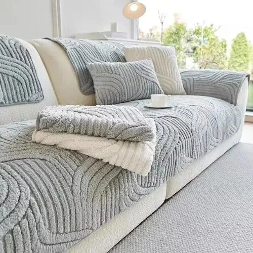 Cream Style Straight Row Cushion Cover Cloth Towel Thickened Plush Sofa Cushion