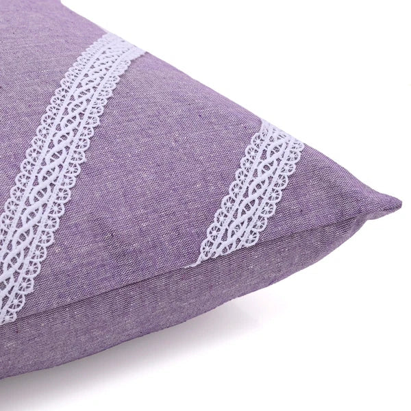 Home Decorative Cotton Cushion Cover Throw Pillowcase Sofa Decor Diagonal Lace