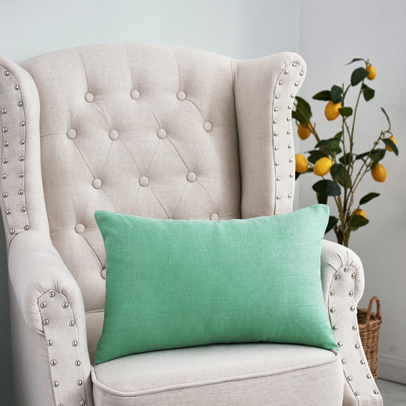 1pc Solid Color Sofa Bed Waist Throw Cushion Covers Pillowcase Christmas Decor