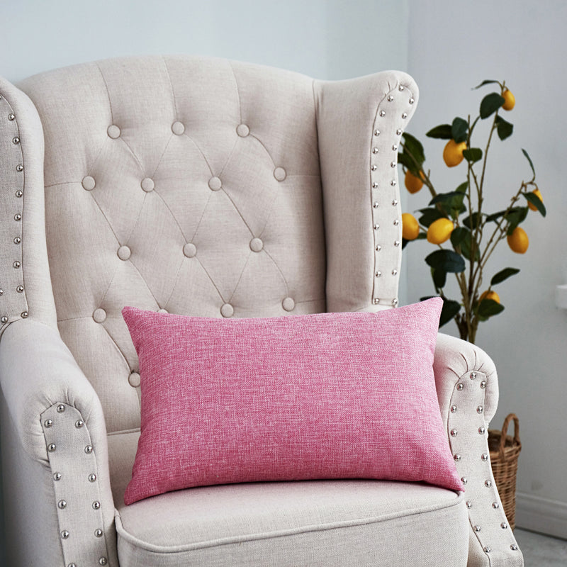 1pc Solid Color Sofa Bed Waist Throw Cushion Covers Pillowcase Christmas Decor