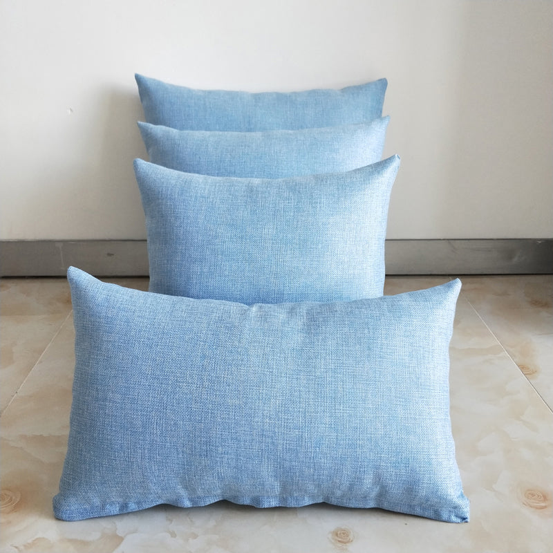 1pc Solid Color Sofa Bed Waist Throw Cushion Covers Pillowcase Christmas Decor