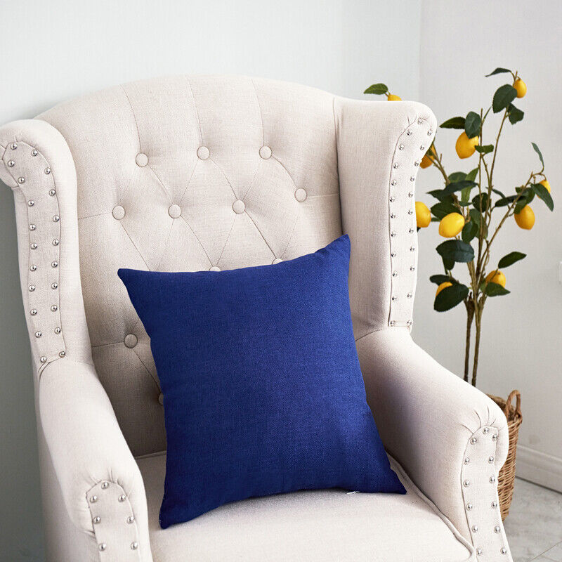 1pc Solid Color Sofa Bed Waist Throw Cushion Covers Pillowcase Christmas Decor
