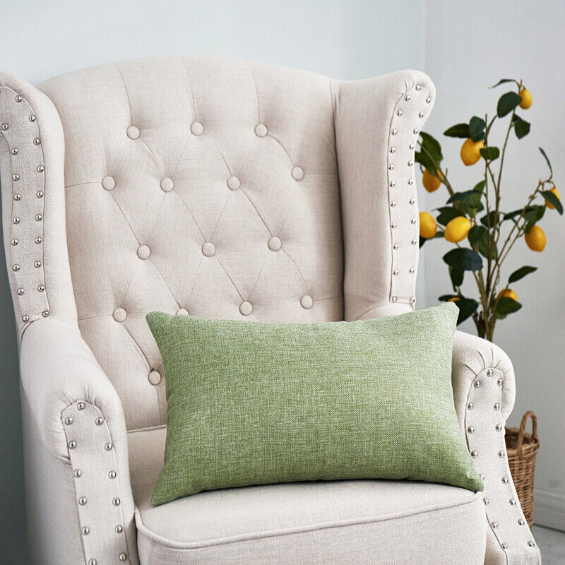 1pc Solid Color Sofa Bed Waist Throw Cushion Covers Pillowcase Christmas Decor