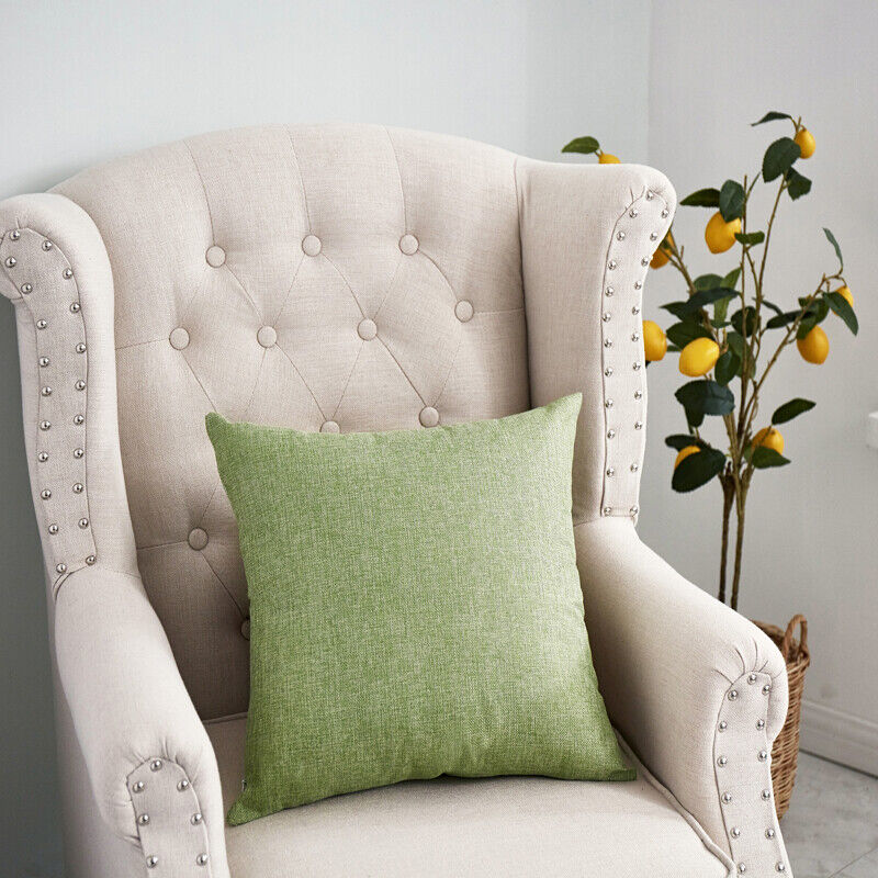 1pc Solid Color Sofa Bed Waist Throw Cushion Covers Pillowcase Christmas Decor