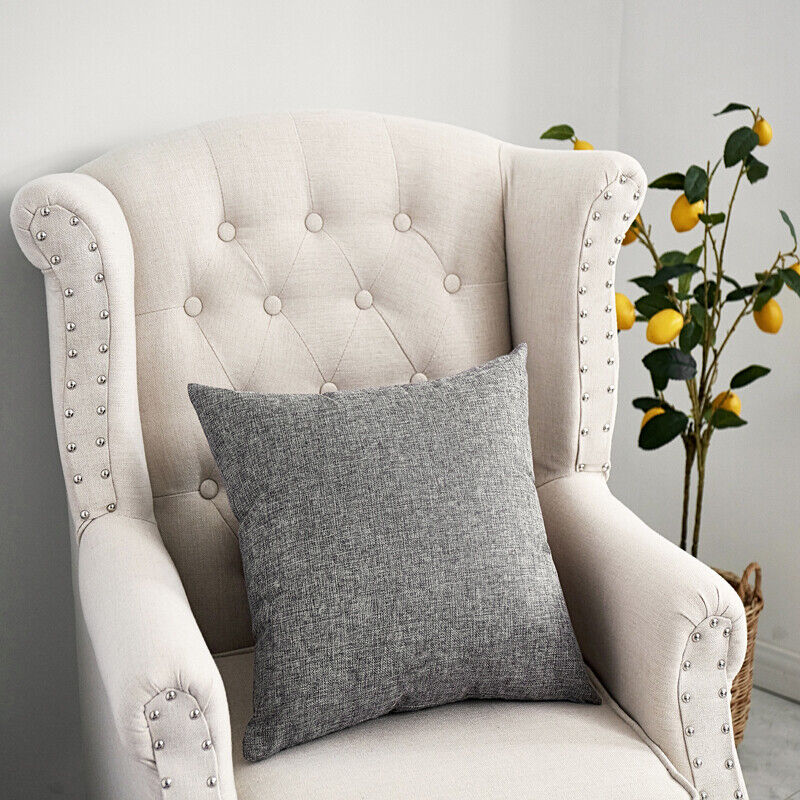 1pc Solid Color Sofa Bed Waist Throw Cushion Covers Pillowcase Christmas Decor