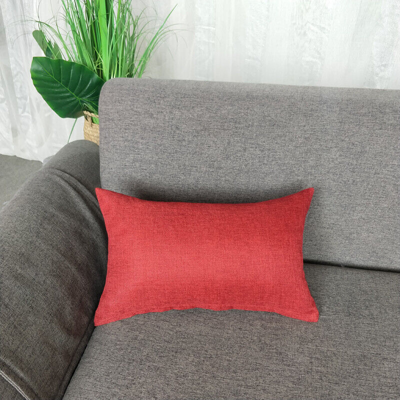 1pc Solid Color Sofa Bed Waist Throw Cushion Covers Pillowcase Christmas Decor