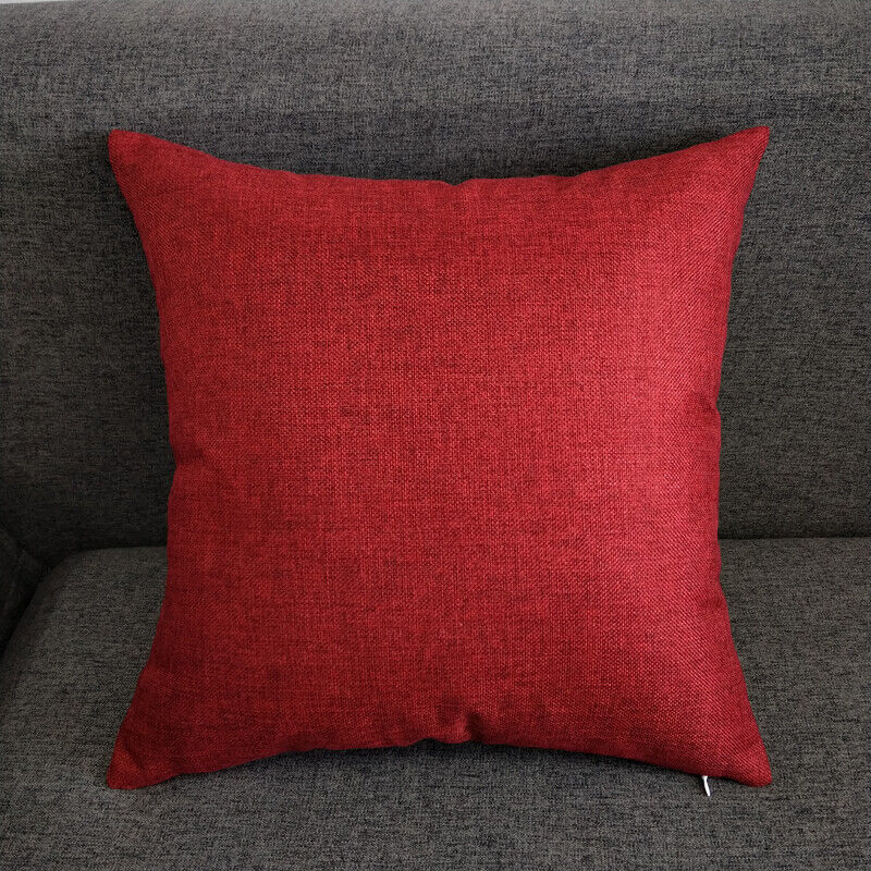 1pc Solid Color Sofa Bed Waist Throw Cushion Covers Pillowcase Christmas Decor