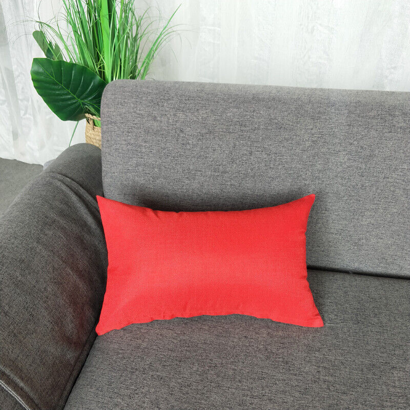 1pc Solid Color Sofa Bed Waist Throw Cushion Covers Pillowcase Christmas Decor