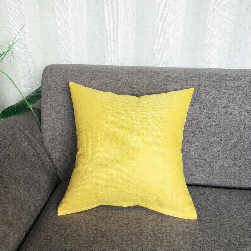1pc Solid Color Sofa Bed Waist Throw Cushion Covers Pillowcase Christmas Decor