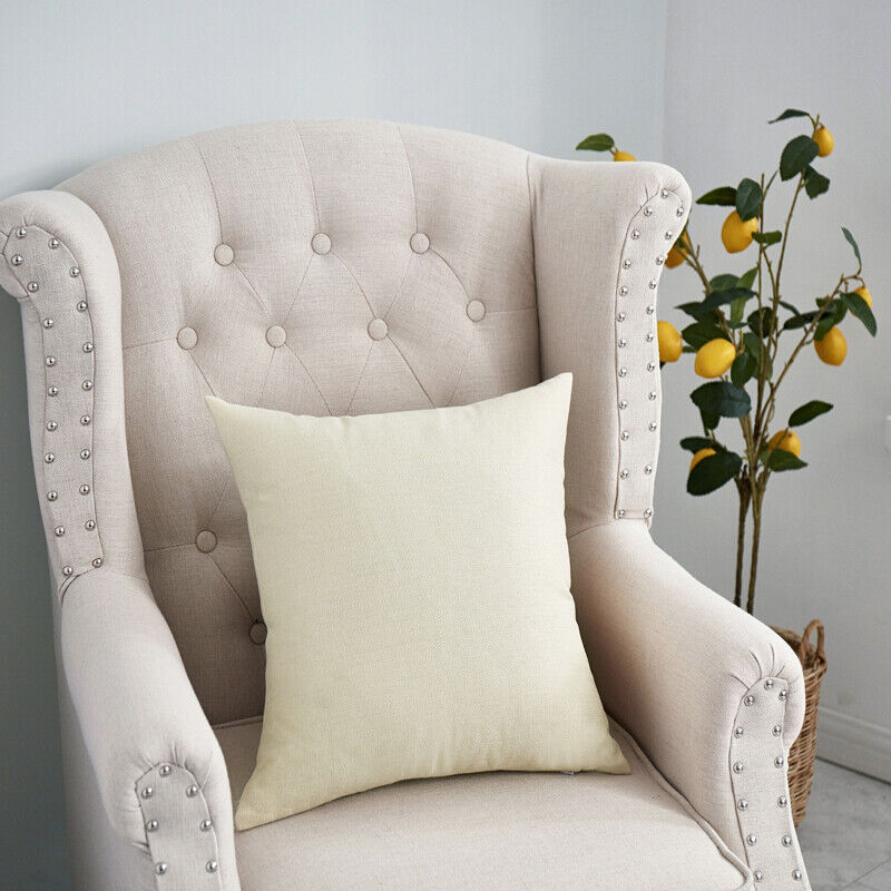 1pc Solid Color Sofa Bed Waist Throw Cushion Covers Pillowcase Christmas Decor