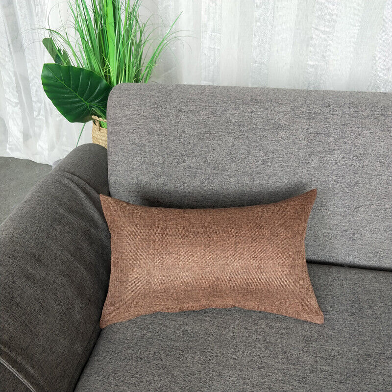 1pc Solid Color Sofa Bed Waist Throw Cushion Covers Pillowcase Christmas Decor