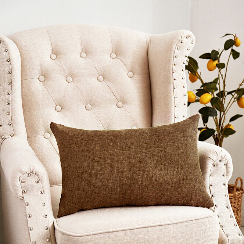1pc Solid Color Sofa Bed Waist Throw Cushion Covers Pillowcase Christmas Decor