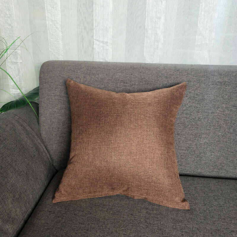 1pc Solid Color Sofa Bed Waist Throw Cushion Covers Pillowcase Christmas Decor