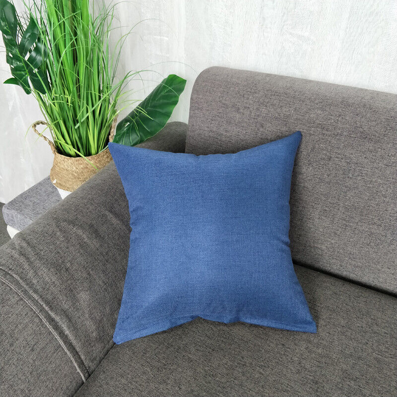 1pc Solid Color Sofa Bed Waist Throw Cushion Covers Pillowcase Christmas Decor