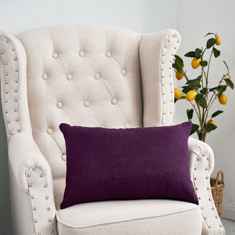 Pillowcase Solid Color Sofa Cushion Cover Office Throw Waist Pillow Covers Decor