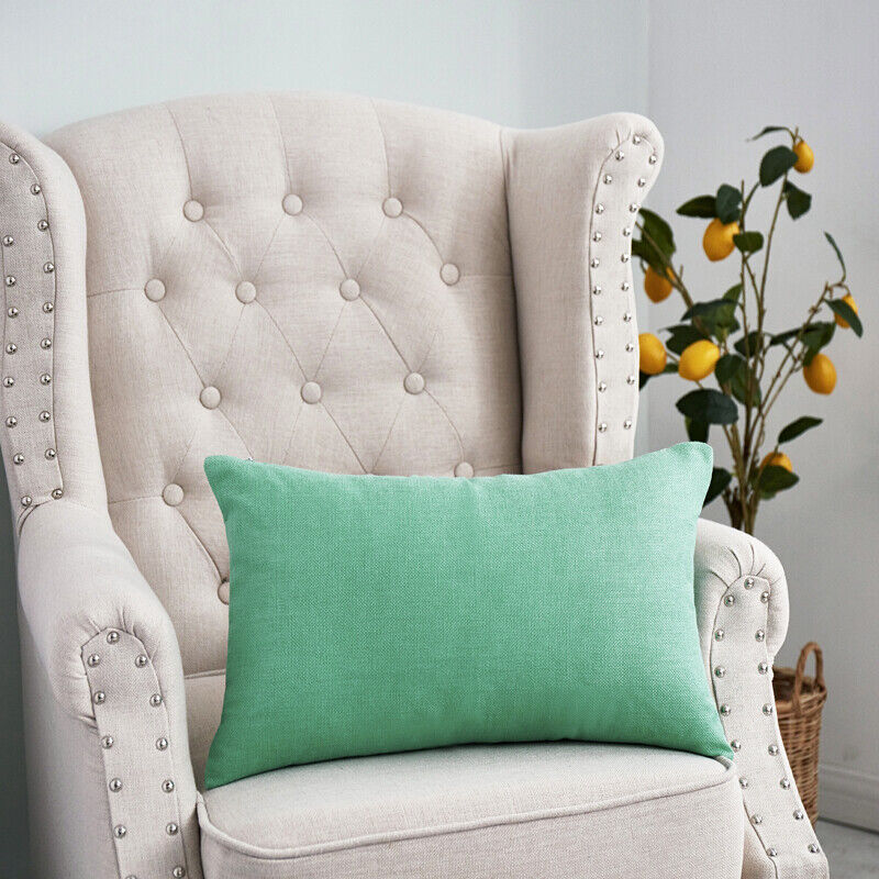 Pillowcase Solid Color Sofa Cushion Cover Office Throw Waist Pillow Covers Decor