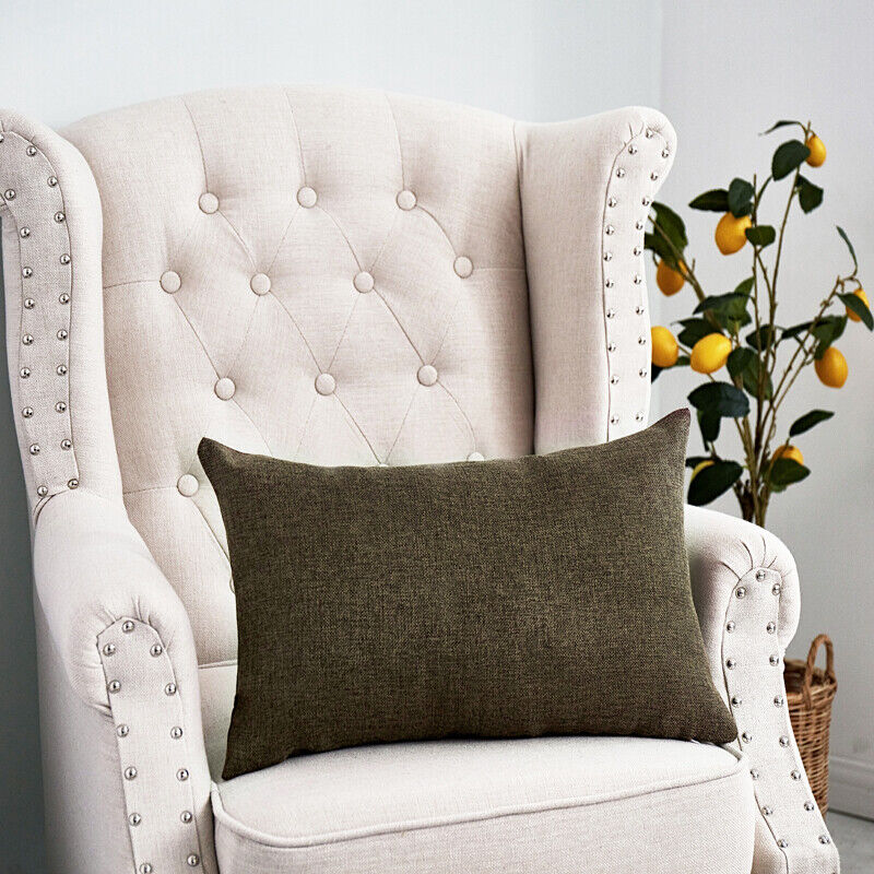Pillowcase Solid Color Sofa Cushion Cover Office Throw Waist Pillow Covers Decor