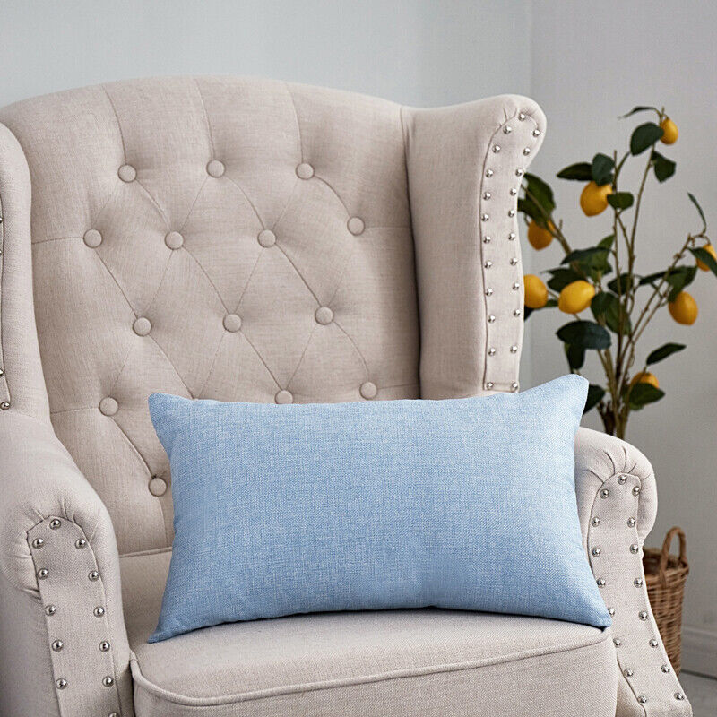 Pillowcase Solid Color Sofa Cushion Cover Office Throw Waist Pillow Covers Decor