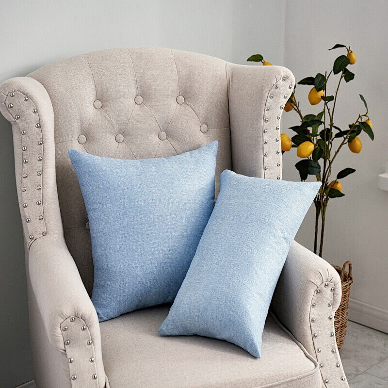 Pillowcase Solid Color Sofa Cushion Cover Office Throw Waist Pillow Covers Decor
