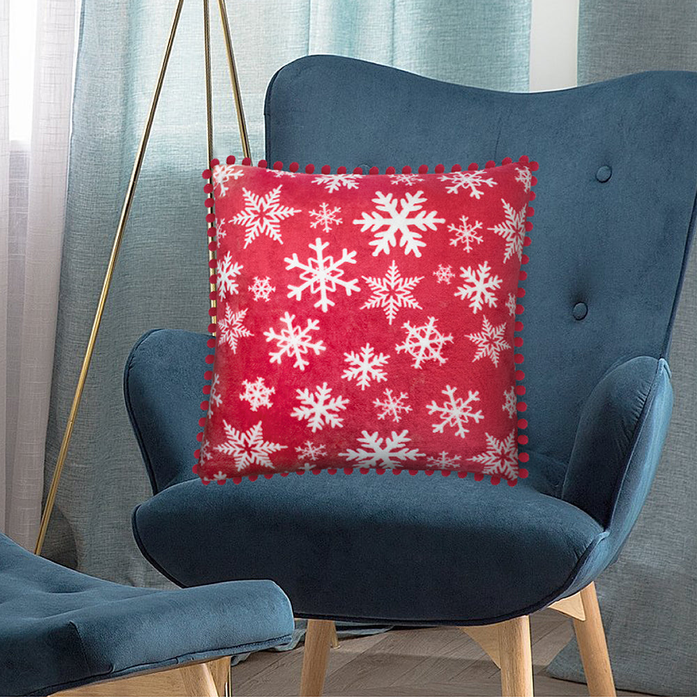 Throw Pillow Covers Set of 2 Sofa Decor POM POM Cushion Case 2 Sizes with Zipper