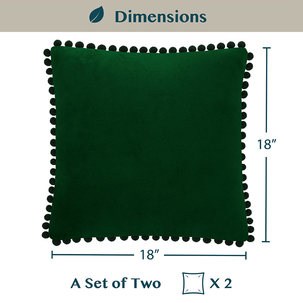 Throw Pillow Covers Set of 2 Sofa Decor POM POM Cushion Case 2 Sizes with Zipper