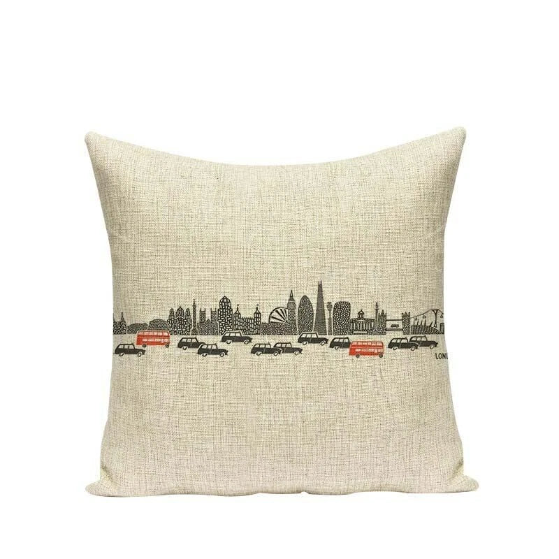 High Quality Cushion Cover Creative Building Car Printed Sofa Bed Chair Home